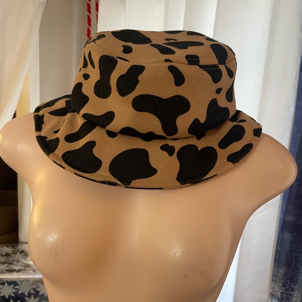 Leopard Print Bucket Hat soft OSFA animal print winter top round